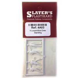 Slater's Plastikard SL4A03 Loc crew staand (4 stuks) (Schaal H0/00)
