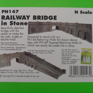 Metcalfe Metcalfe PN147 Spoorbrug in grijze steen (Schaal N)