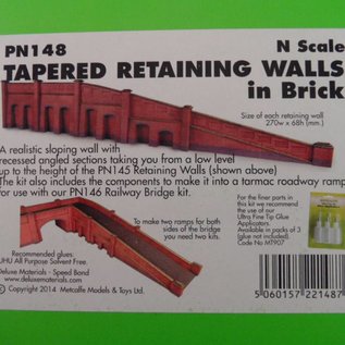 Metcalfe Metcalfe PN148 Tapered retaining wall in red brick (N-Gauge)