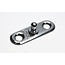 Loxx (Tenax) Duits plaat EXTRA BREED Koper-Verchroomd Origineel! Lengte: 34 mm, Breedte: 11 mm, Hartmaat gaten: 23,5 mm.