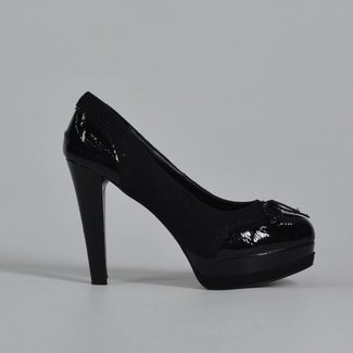 Zwarte pumps met 12cm hakhoogte - Tientjeofminder.nl