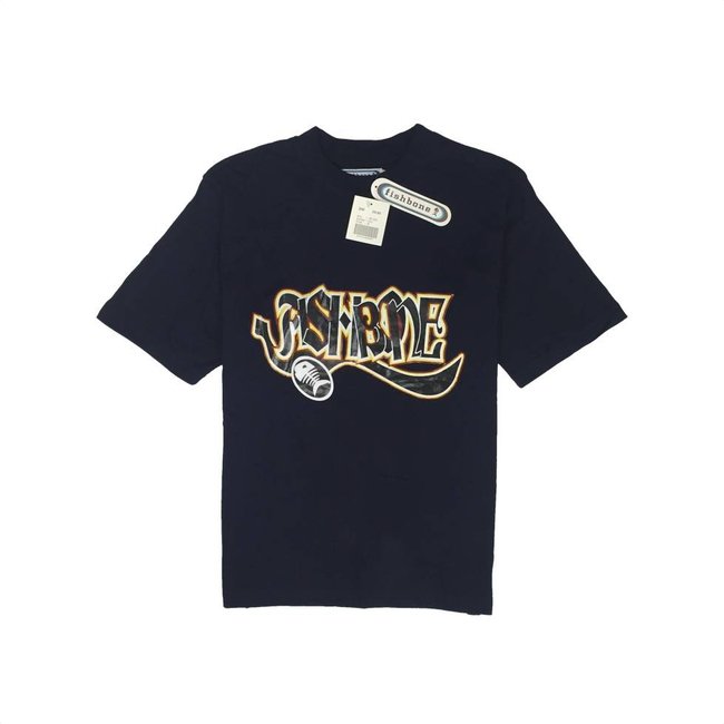 Donkerblauwe Fishbone T-Shirt - Tientjeofminder.nl