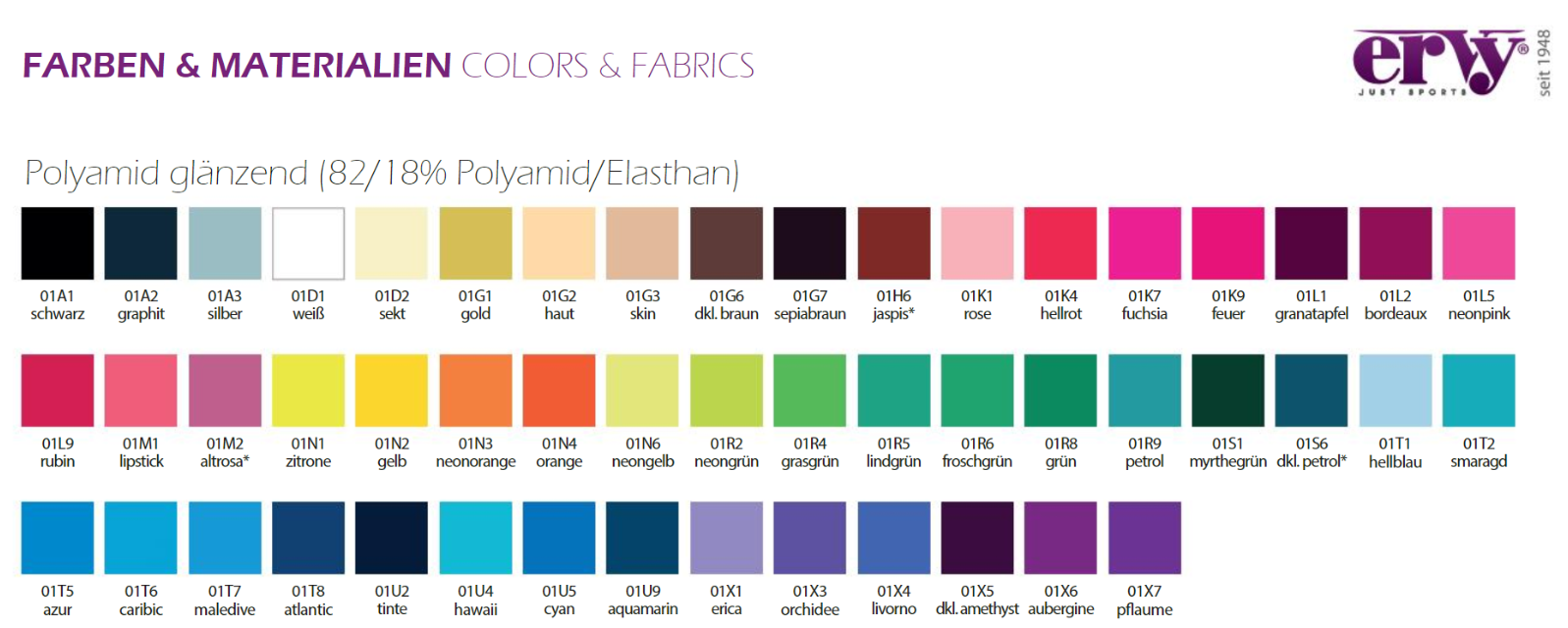 Polyamid Glänzend colors