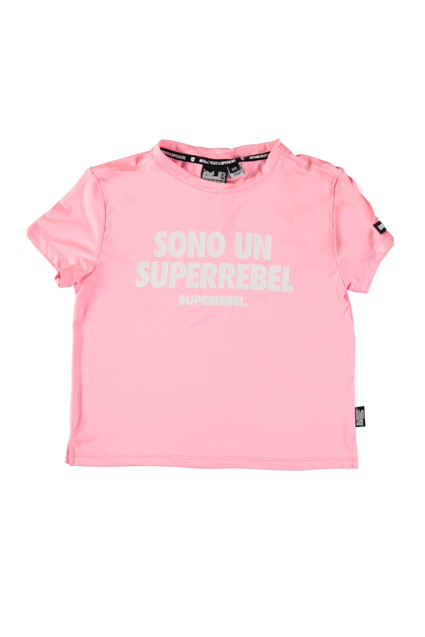 SUPERREBEL Meisjes t-shirt Benica - Fluo zalm