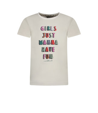 Moodstreet Meisjes t-shirt tekst - Warm wit