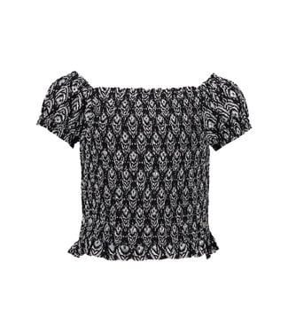 Frankie & Liberty Meisjes top - Cassy - Print zwart/off white