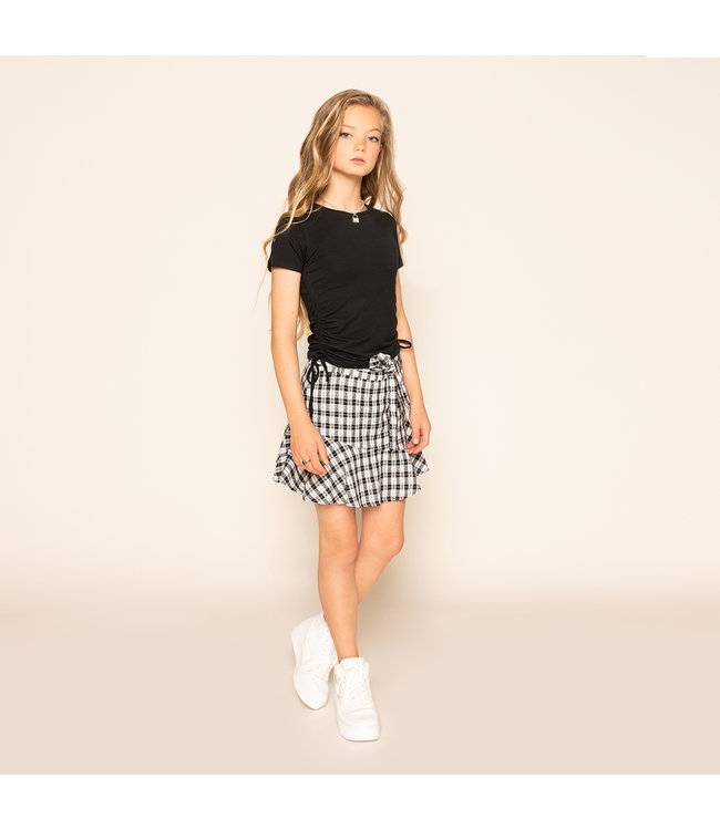 Frankie & Liberty Meisjes broek/rok - Celine - Zwart/wit geruit