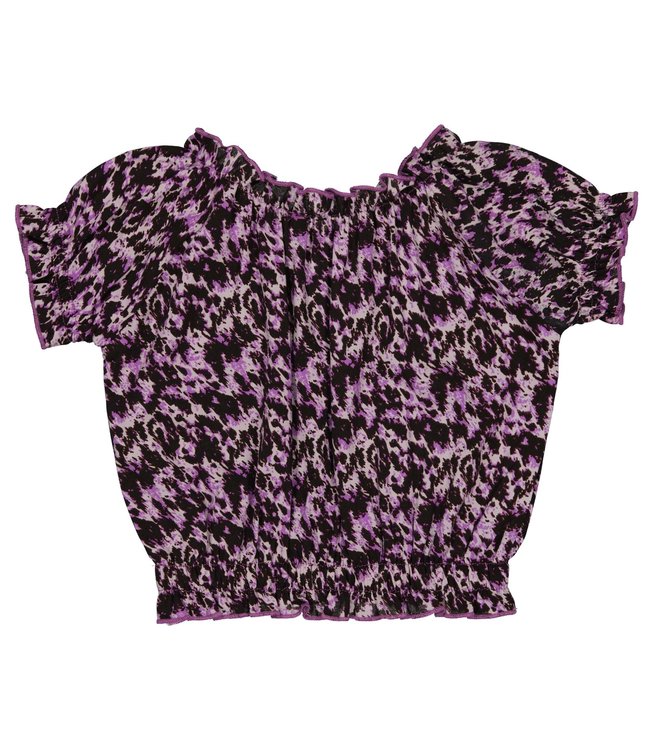 LEVV Little Meisjes blouse - Venice - AOP Lila abstract
