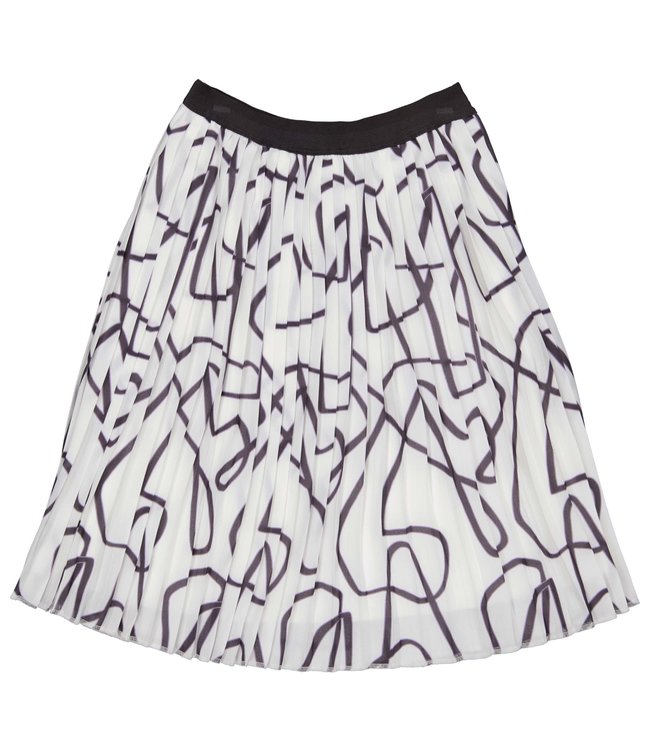 LEVV Meisjes rok - Tina - AOP Wit grijs gestreept