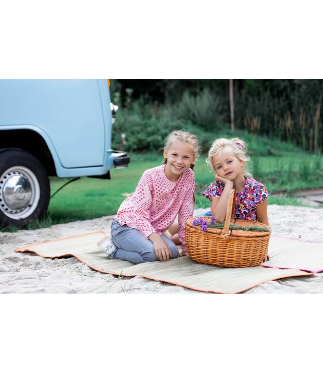 Quapi Meisjes blouse - Mare - AOP roze koraal stippen