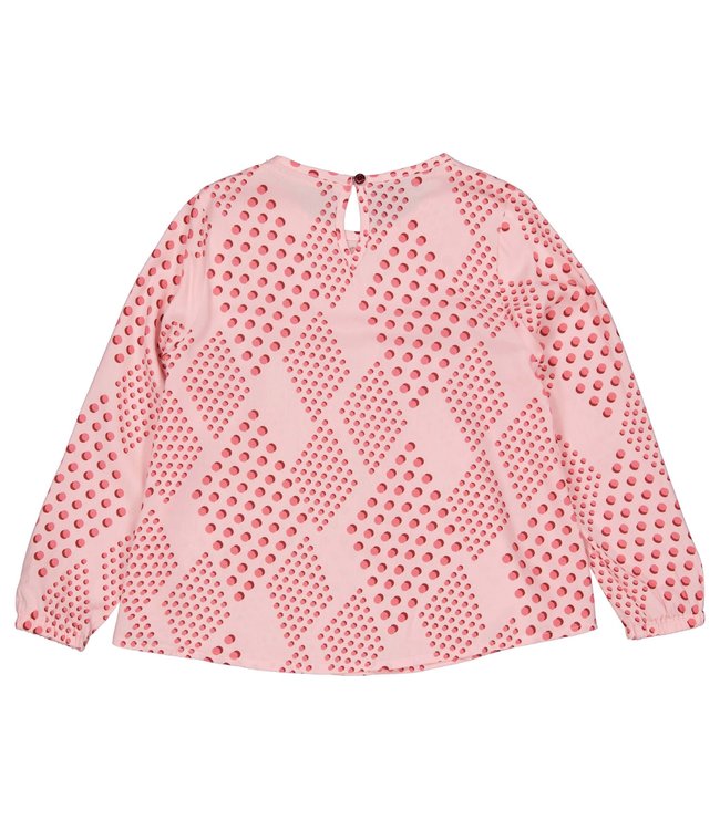 Quapi Meisjes blouse - Mare - AOP roze koraal stippen