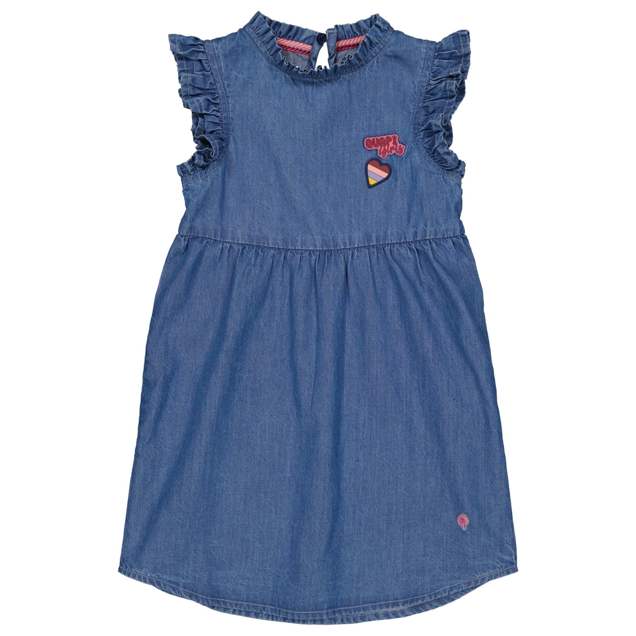 Quapi Meisjes jurk - Mace - Blauw denim