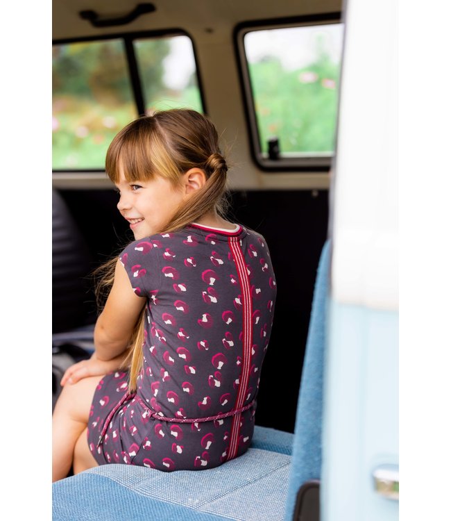 Quapi Meisjes jurk - Maaike - AOP grijs animal