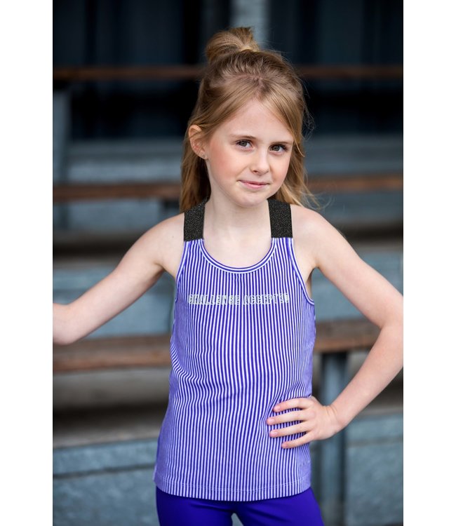 B.Nosy Meisjes tanktop 2-pack - Diep paars gestreept