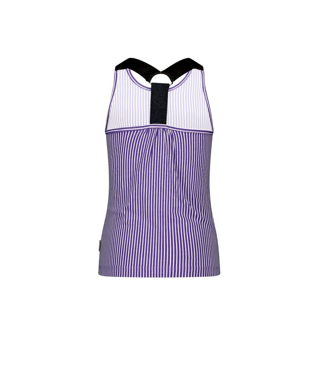 B.Nosy Meisjes tanktop 2-pack - Diep paars gestreept