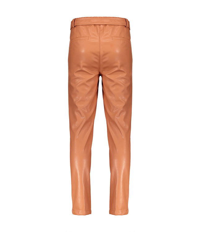 NoBell Meisjes broek PU + riem - Sylver - Soft Copper