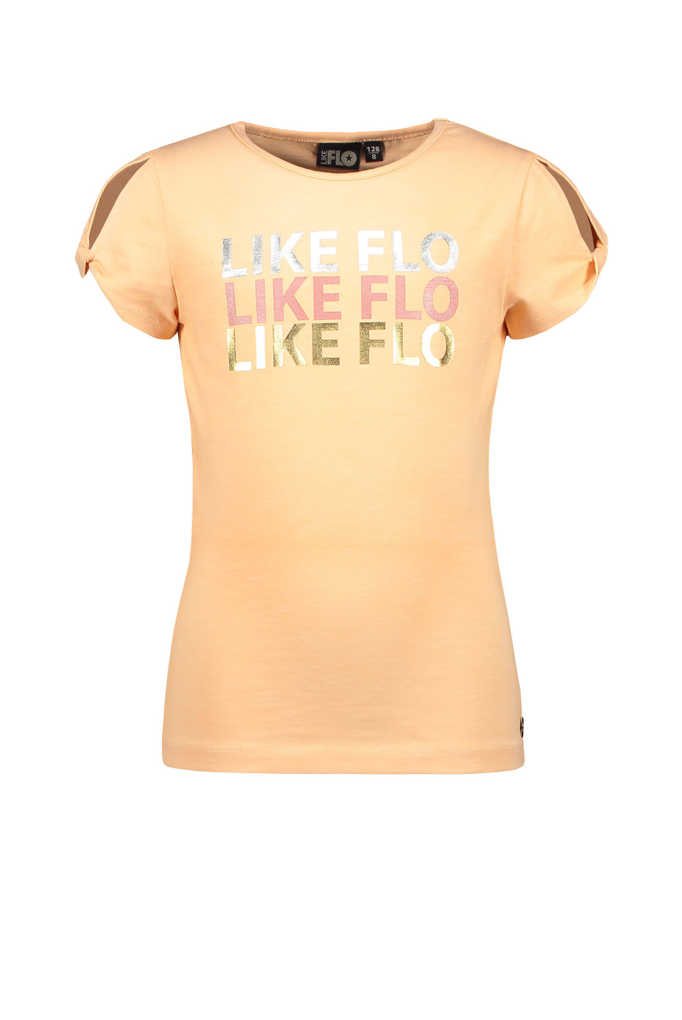 Like Flo Meisjes t-shirt open schouder - Mandarin