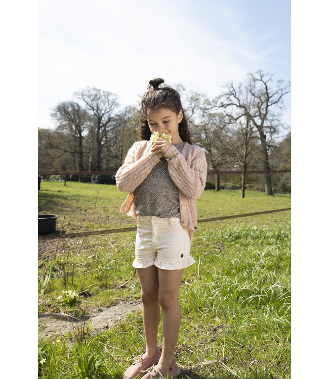 Like Flo Meisjes t-shirt open schouder - Animal