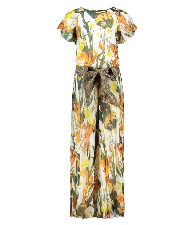 Like Flo Meisjes jumpsuit + riem - Leaf