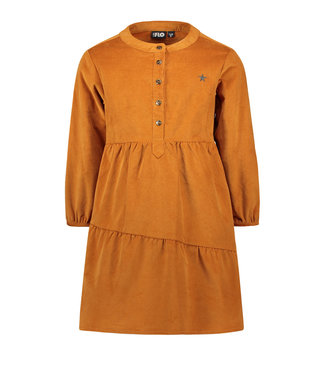 Like Flo Meisjes jurk - Baby rib koord tuniek - Caramel