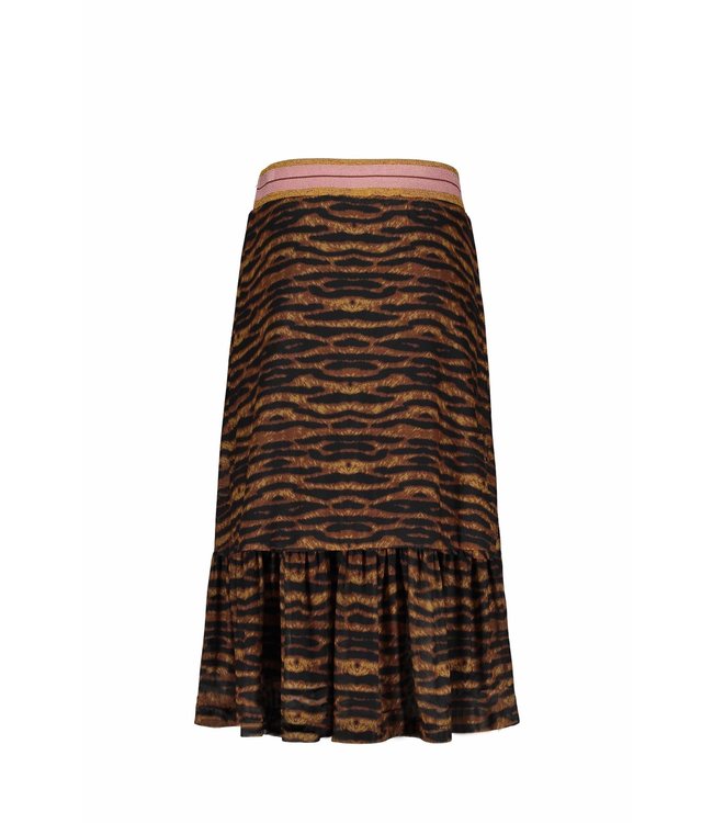 Like Flo Meisjes rok - AOP mesh lang - Camel