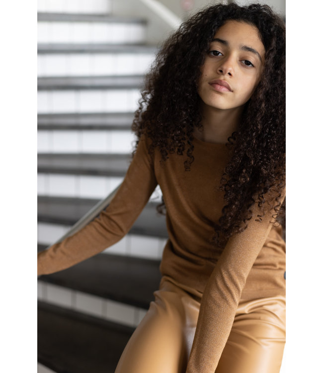 LEVV Meisjes broek - Rosina - Bruin caramel
