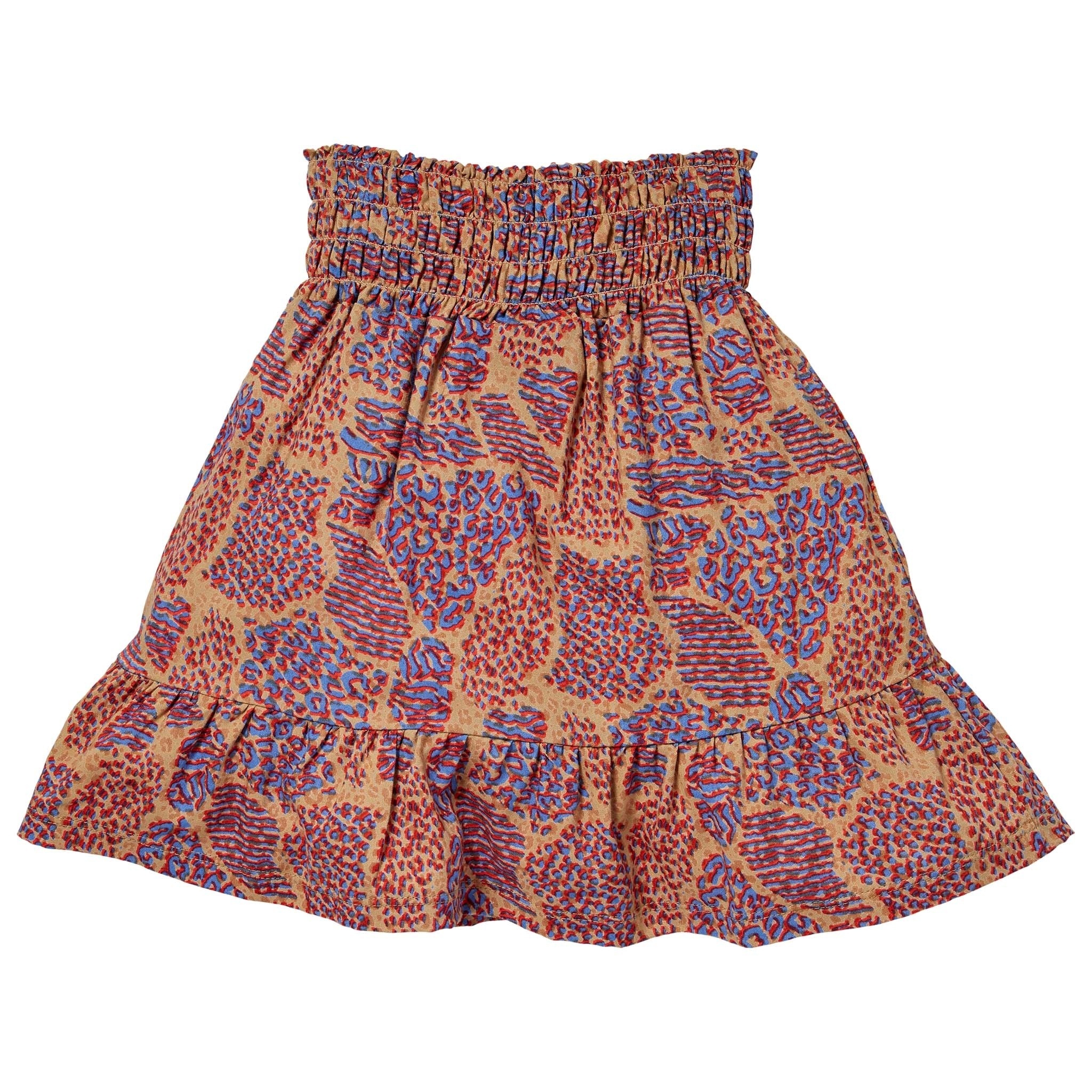 Quapi Meisjes rok - Kim - AOP Caramel animal afbeelding