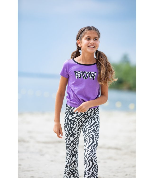 B.Nosy Meisjes t-shirt fancy artwork - Grape paars