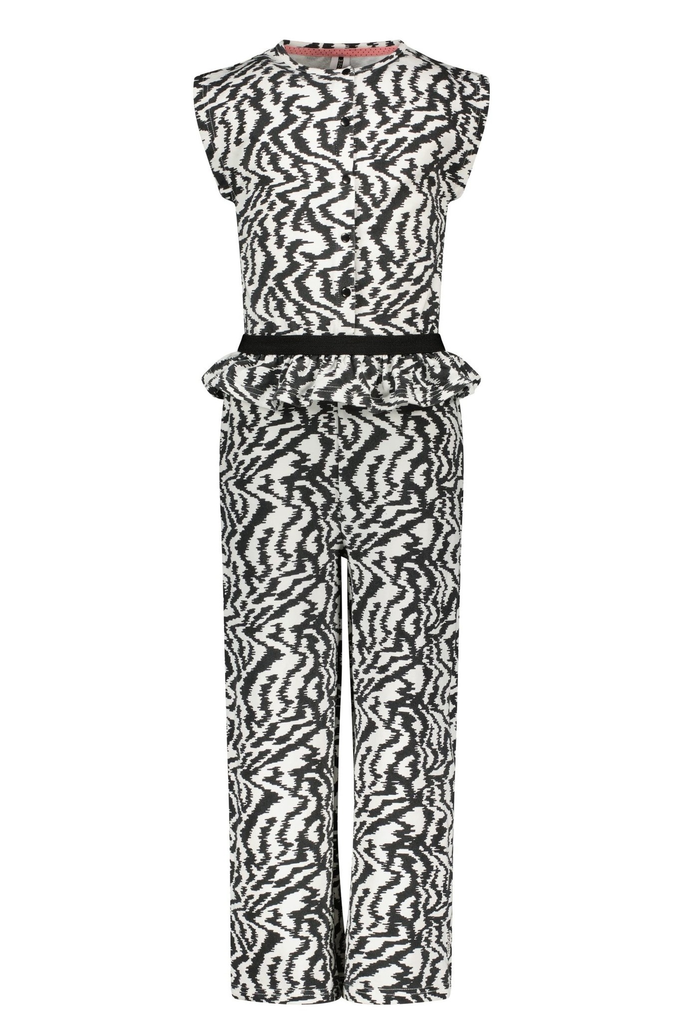 B.Nosy meisjes korte mouwen jumpsuit Zebra Banana aop