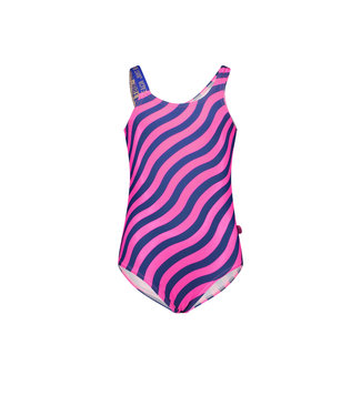 Just Beach Meisjes badpak - Wave roze kobalt