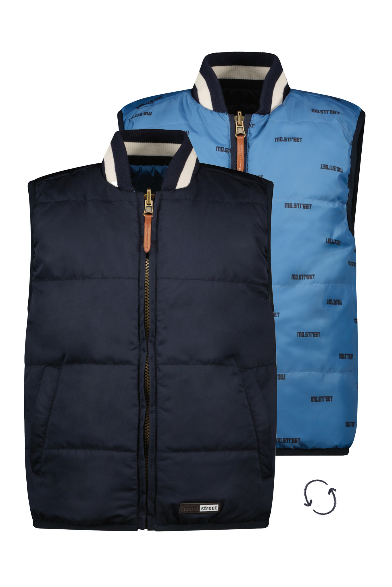 Moodstreet Jongens reversibel bodywarmer - Marine blauw afbeelding
