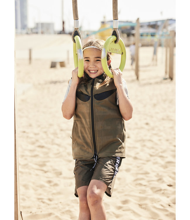 SUPERREBEL Jongens bodywarmer softshell Reef - Army groen
