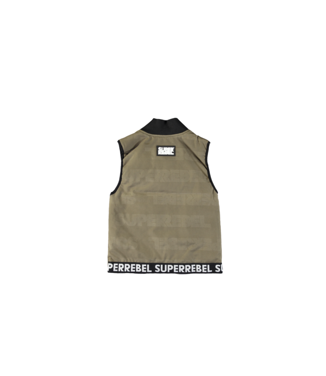 SUPERREBEL Jongens bodywarmer softshell Reef - Army groen