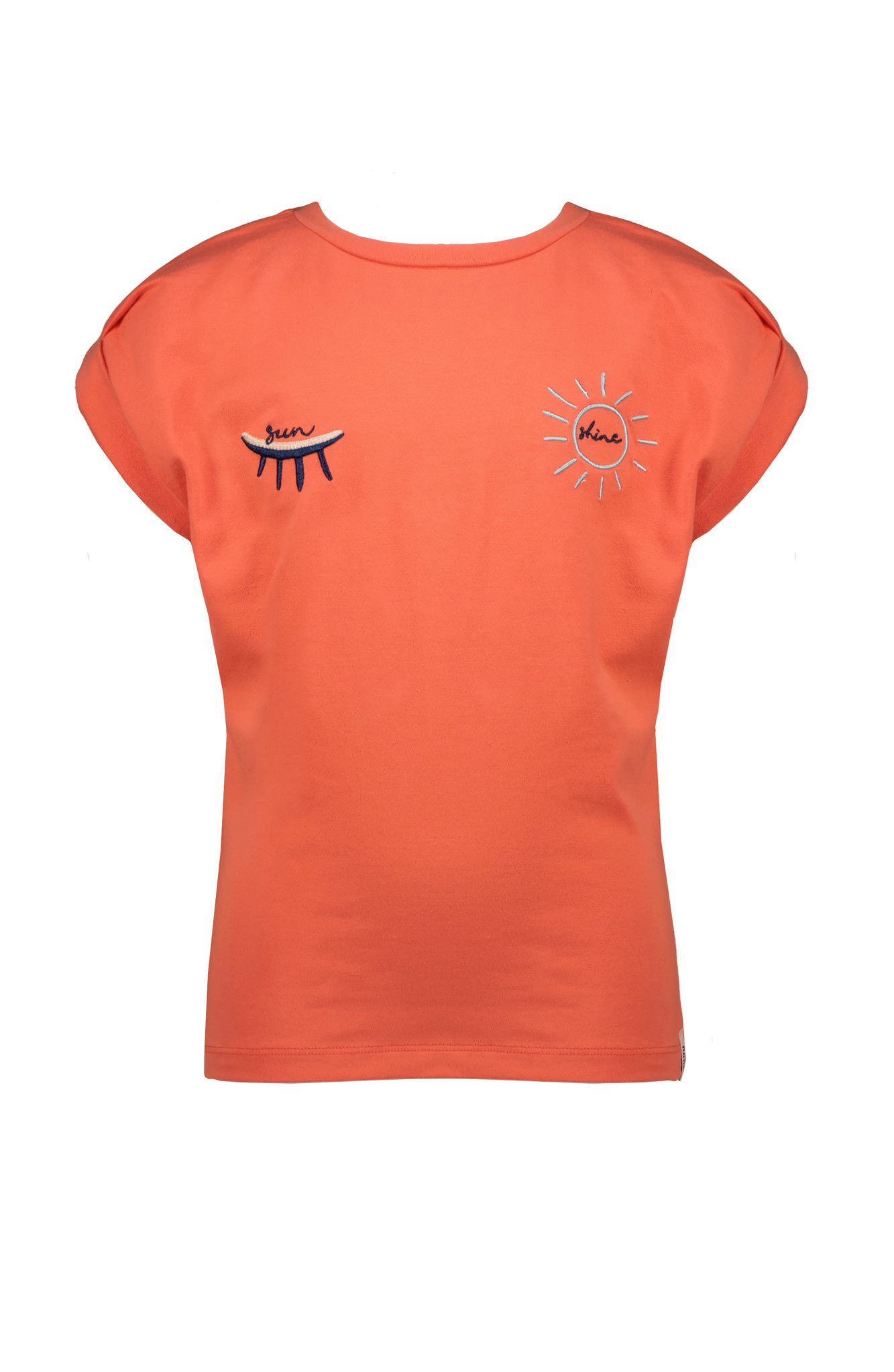 NoNo Meisjes - t-shirt Kyra - Hot Koraal