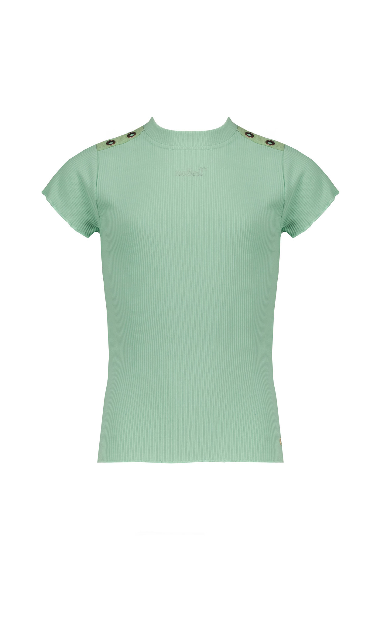 NoBell meiden t-shirt Kima Jersey Rib Light Smaragd
