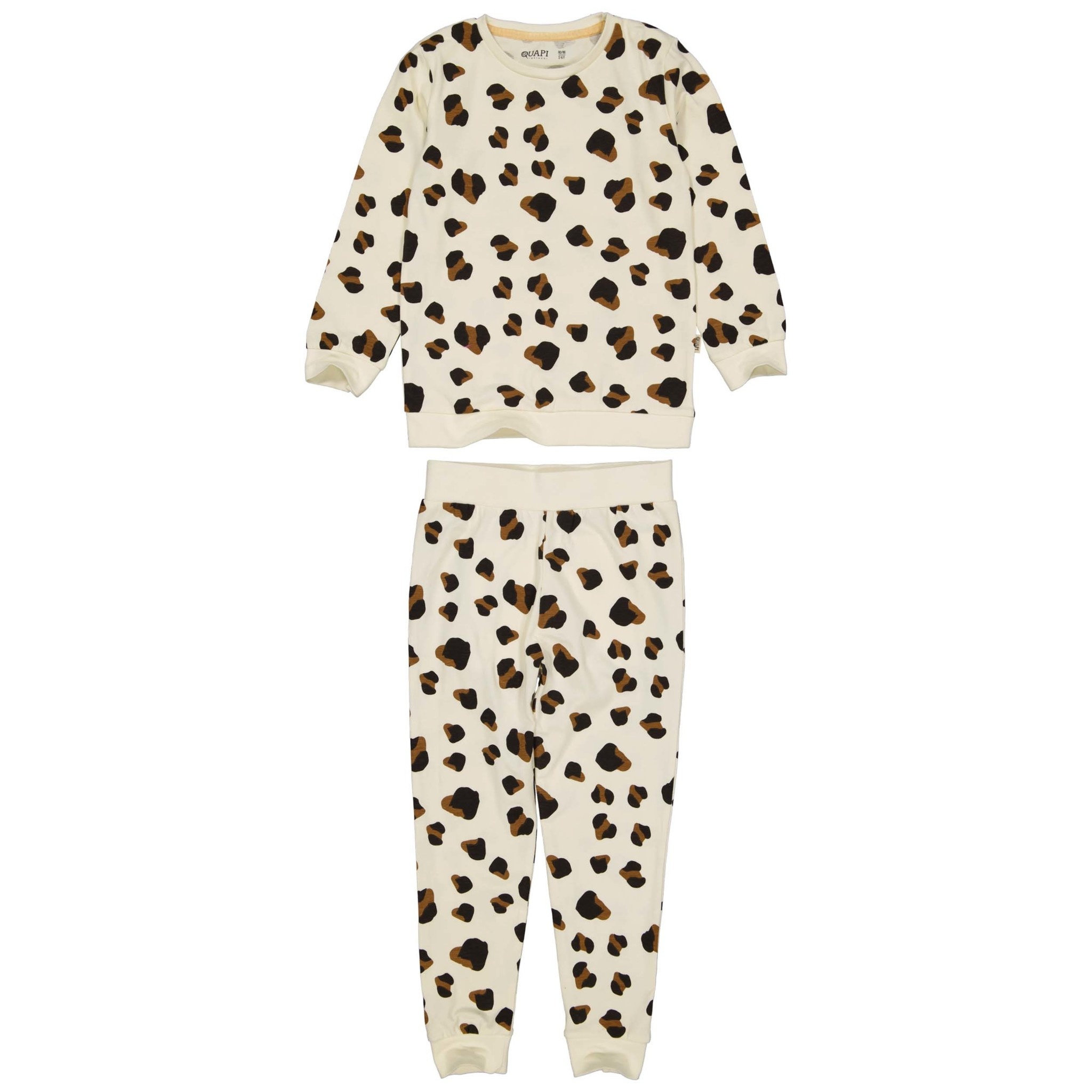 Quapi Meisjes pyjama Puck - Off white luipaard