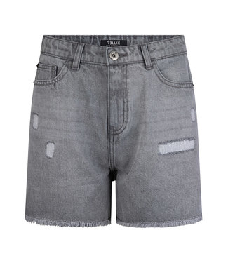 Rellix Meisjes jeans short - high waist - Used grijs denim