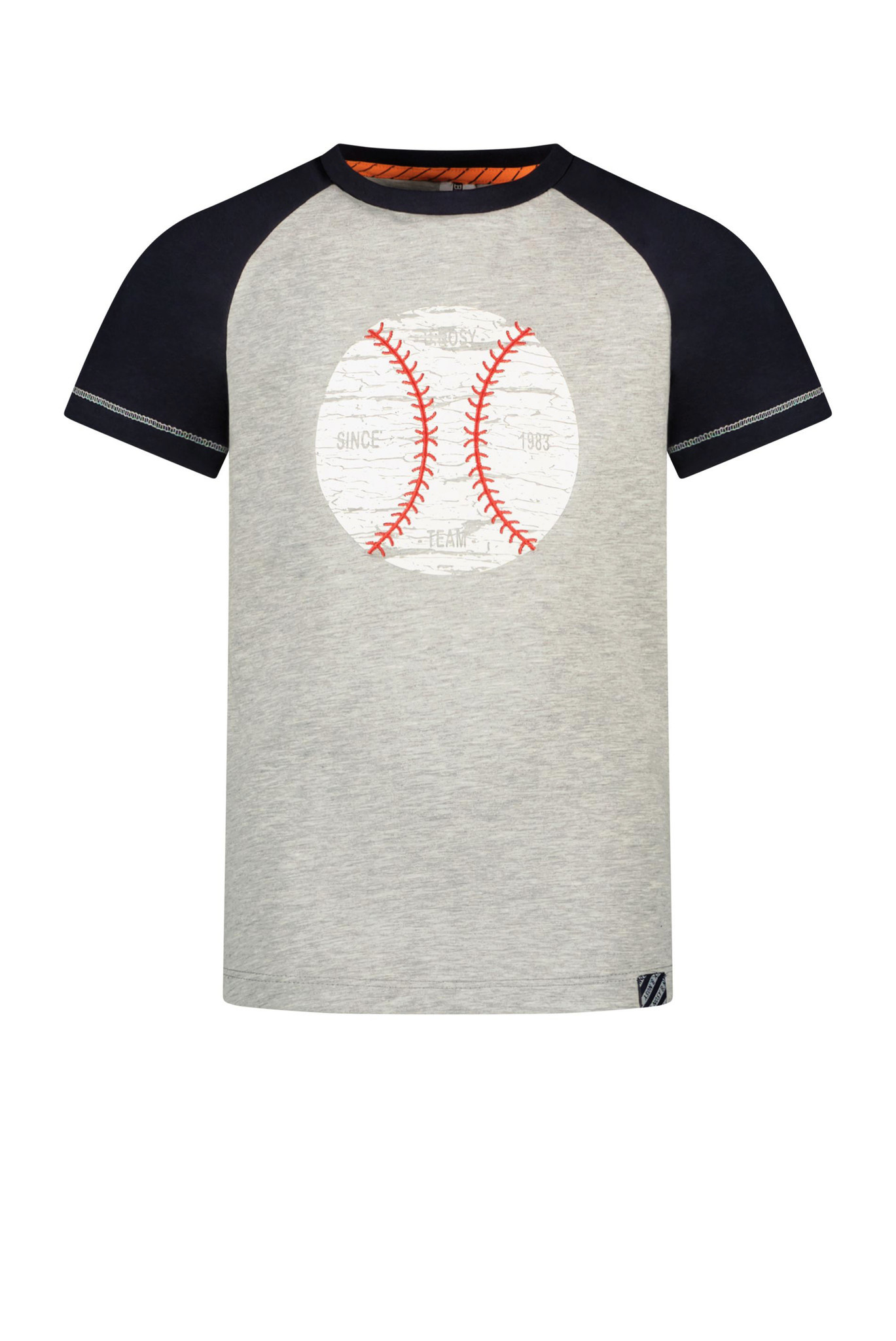 B.Nosy jongens t-shirt Baseball Artwork Grey Melee