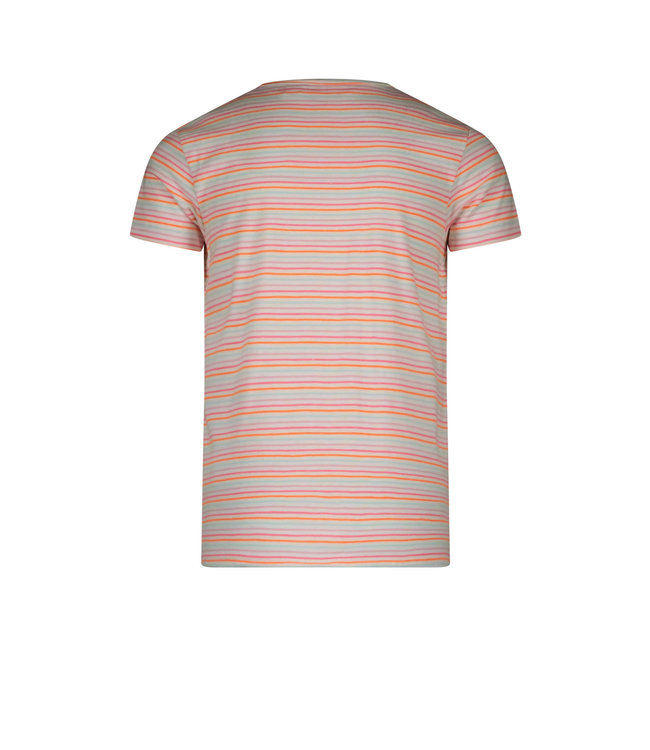 Tygo & Vito Meisjes t-shirt gestreept hawaii - Sugar Plum