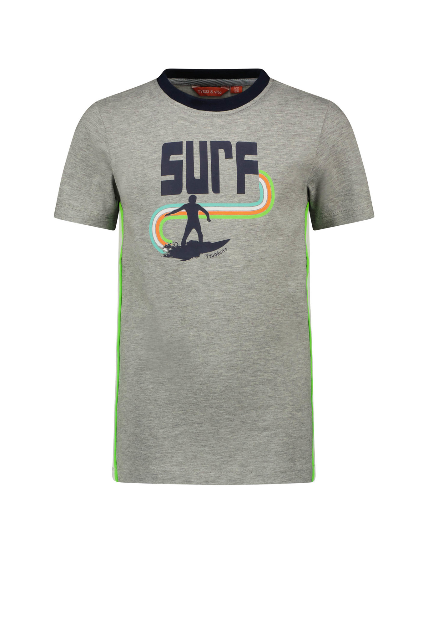 TYGO & vito jongens t-shirt met surf print Grey Melee