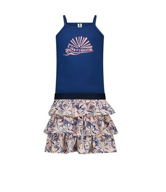 B.Nosy Meisjes jurk met 3-laags rok - Lake blauw