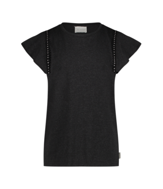 AI&KO Meisjes shirt - Sallysa Stud Co 190 G - Zwart