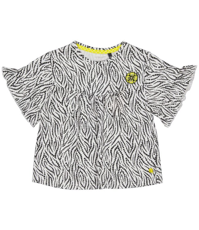 Quapi Meisjes t-shirt - Meri - AOP zwart zebra