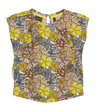 Quapi Meisjes t-shirt - Megan - AOP zand animal bloemen