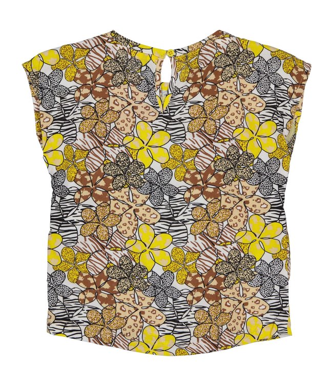 Quapi Meisjes t-shirt - Megan - AOP zand animal bloemen