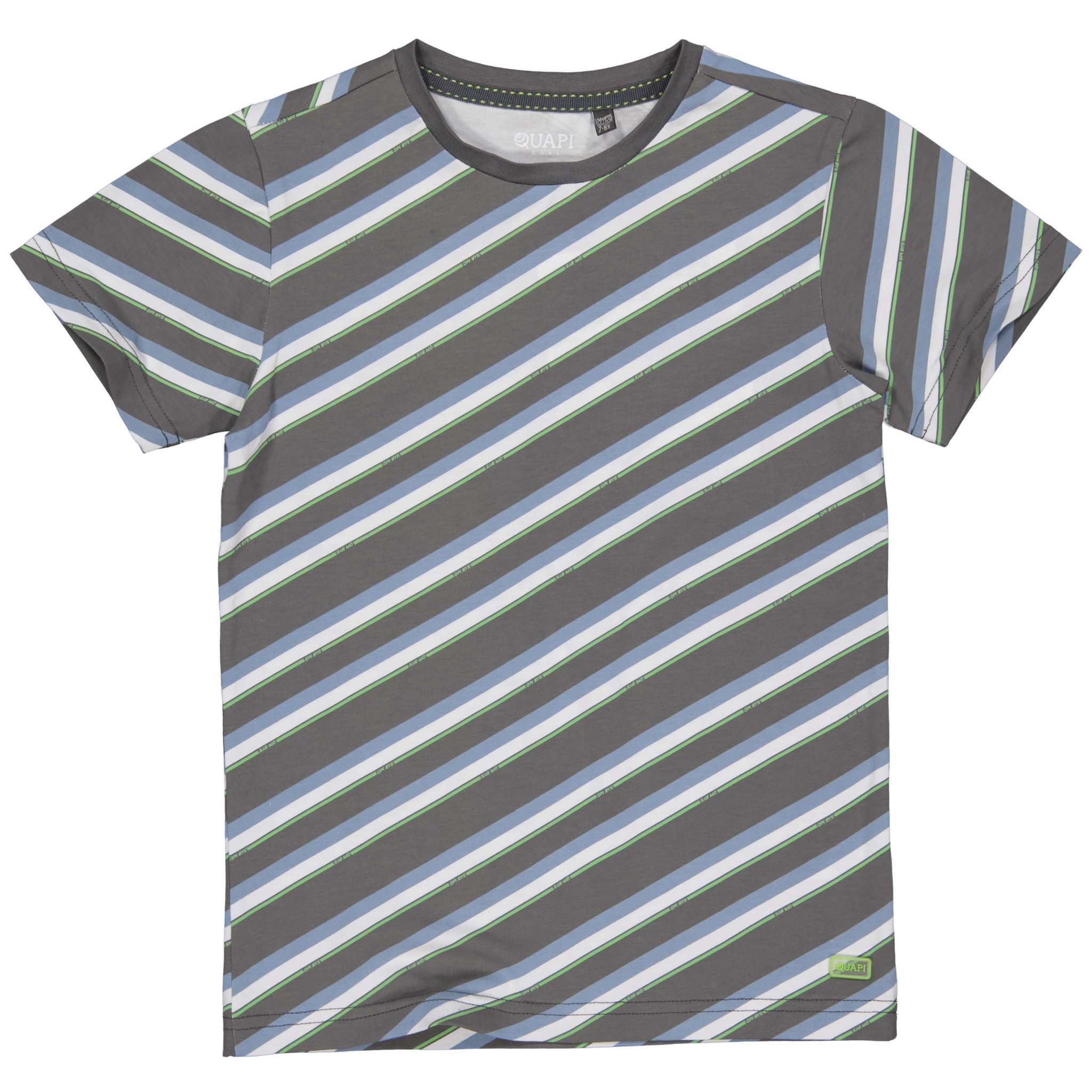 Quapi jongens t-shirt Mauk aop Grey Dark Stripe