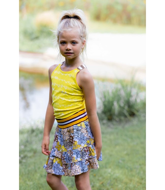 Quapi Meisjes rok - Mint - AOP zand animal bloemen