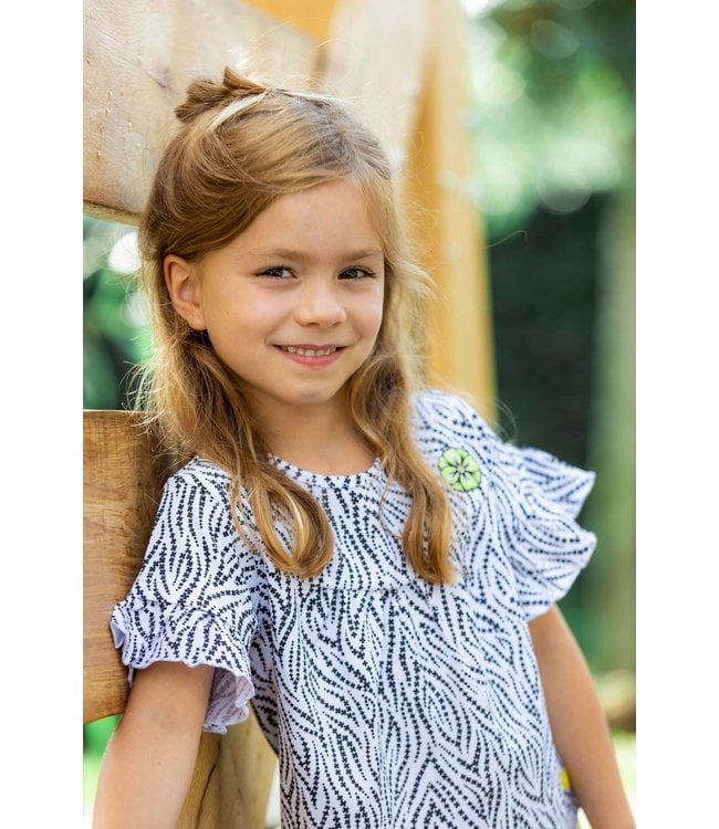 Quapi Meisjes t-shirt - Meri - AOP zwart zebra