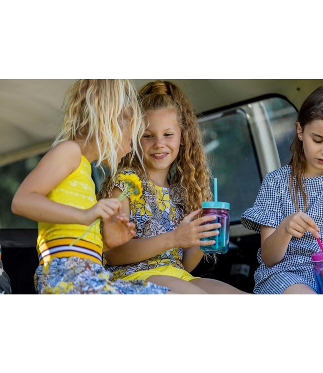 Quapi Meisjes t-shirt - Megan - AOP zand animal bloemen