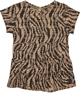 LEVV Meisjes blouse - Tess - AOP Camel zebra